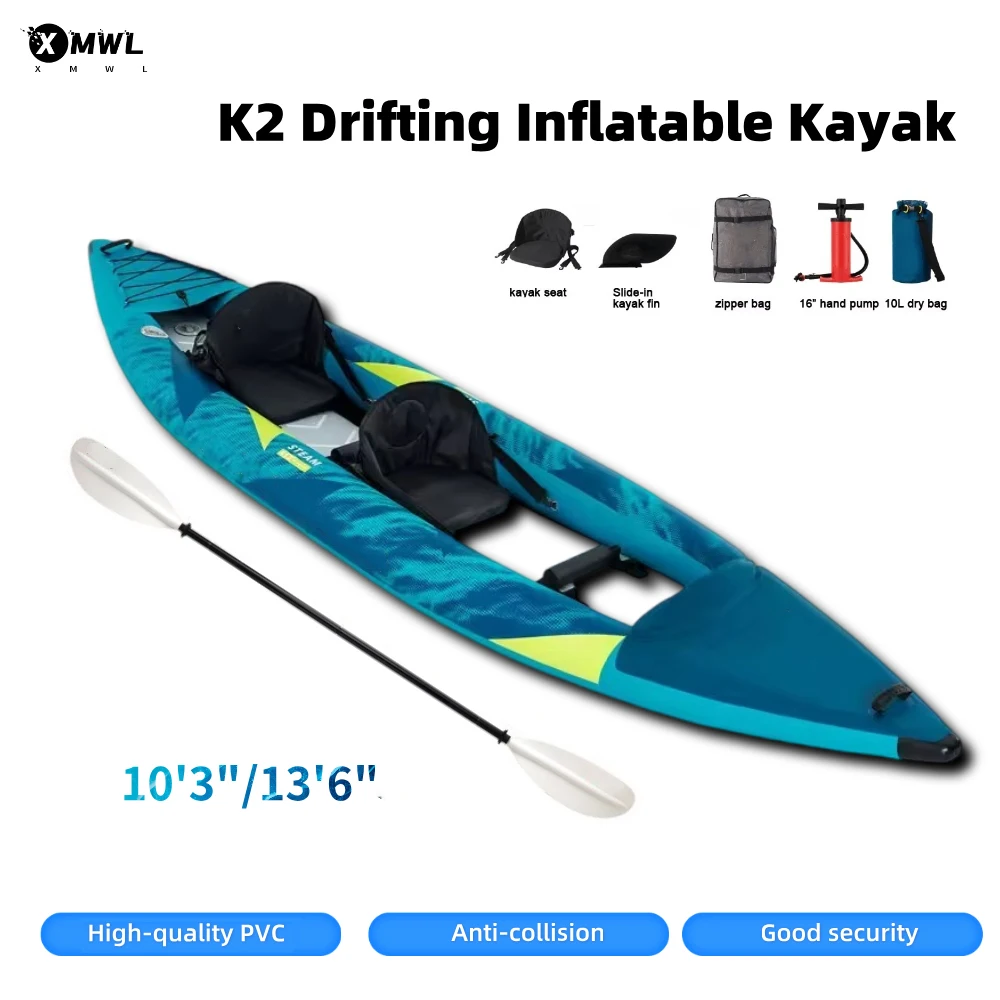 Fishing Boat Seat - Opblaasbare kano-kayakboot voor 1-2 personen, 840D,