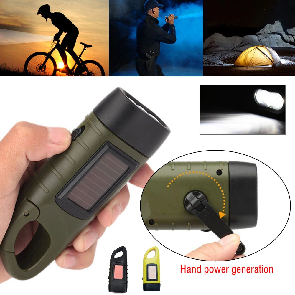 Fishing Boat Navigation Light - LED-zaklamp Handzwengel Op zonne-energie werkende oplaadbare