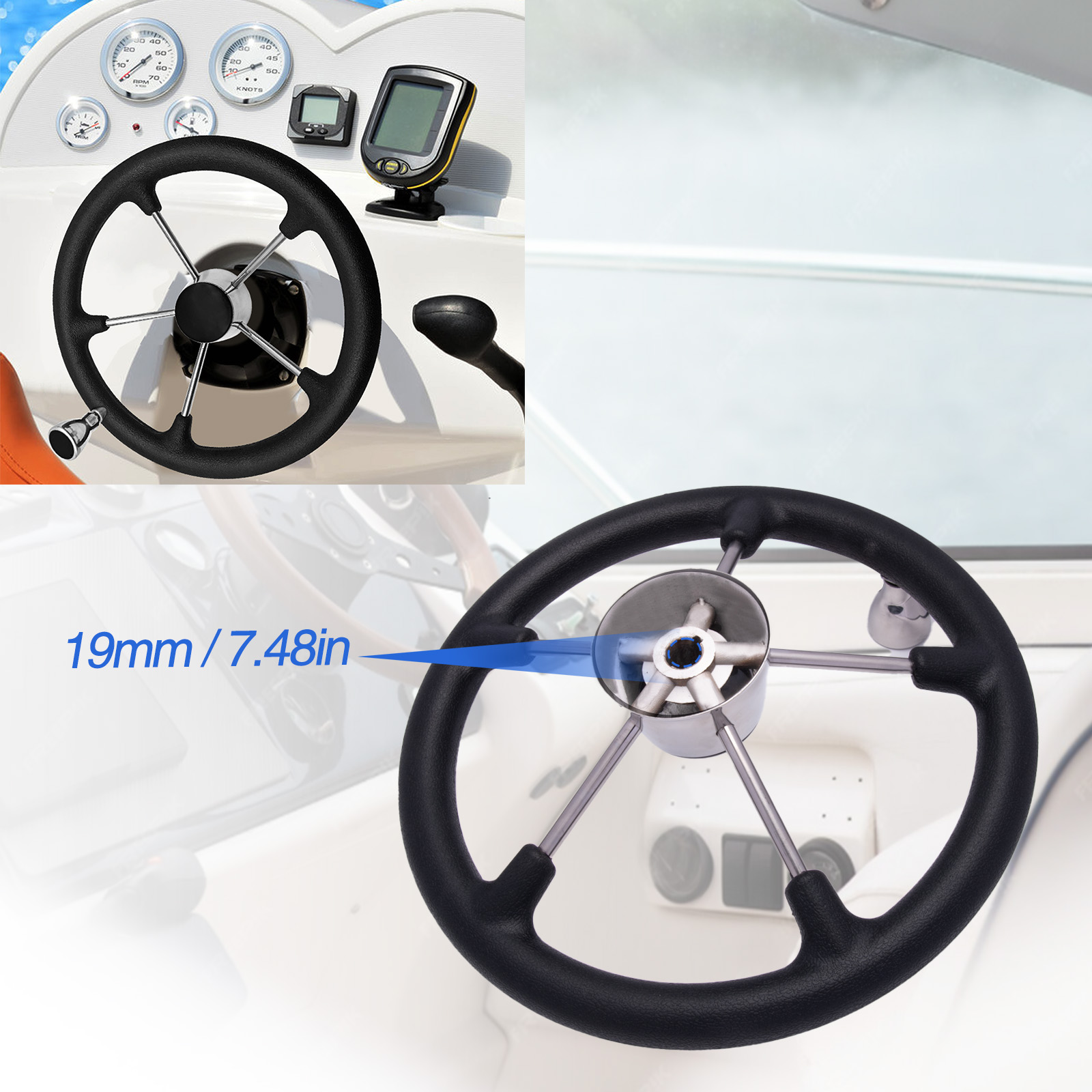 13,5'' 5-spaaks roestvrijstale - Fishing Boat Steering Wheel recensie en prijs